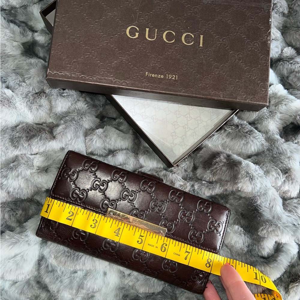Gucci Dark Brown Monogram Leather Wallet - Picture 7 of 7
